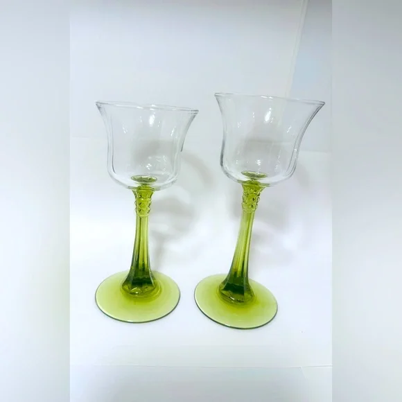 Partylite Radiant Glow Stemmed Votive Tealight Candleholder Set of 2 - Picture 1 of 7